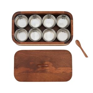 Brick Brown Tresso Masala Box, Mango Wood image 12