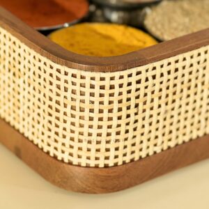 Brick Brown Tresso Masala Box, Mango Wood image 5