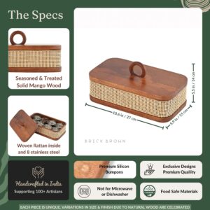 Brick Brown Tresso Masala Box, Mango Wood image 7