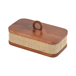 Brick Brown Tresso Masala Box, Mango Wood image 8