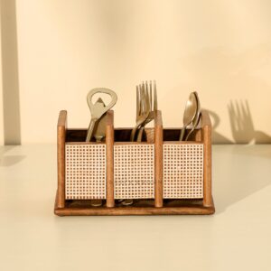Brick Brown Nora Cutlery Holder, Mango Wood image 5
