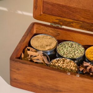 Brick Brown Noor Masala Box, Mango Wood image 4