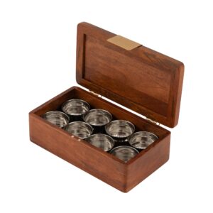 Brick Brown Noor Masala Box, Mango Wood image 11