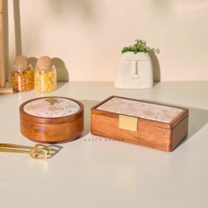 Brick Brown Noor Masala Box, Mango Wood image 7