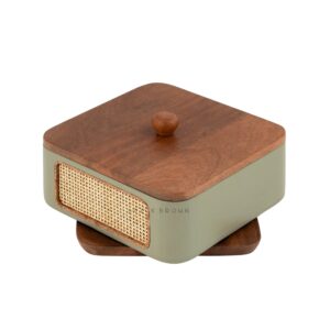 Brick Brown Jali Masala Box, Mango Wood image 8