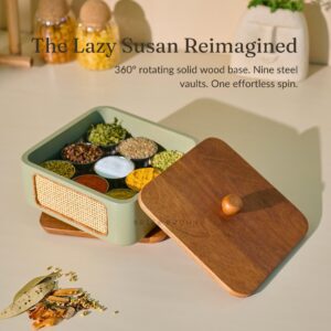Brick Brown Jali Masala Box, Mango Wood image 3