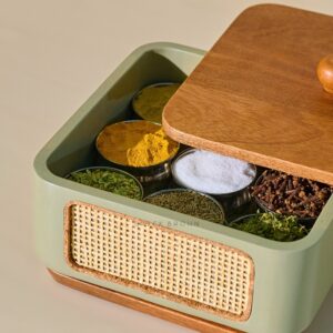 Brick Brown Jali Masala Box, Mango Wood image 5