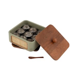 Brick Brown Jali Masala Box, Mango Wood image 11