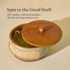 Brick Brown Jali Roti Box, Mango Wood image 3