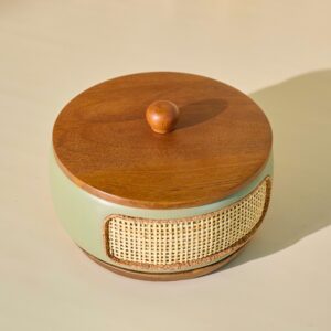 Brick Brown Jali Roti Box, Mango Wood image 4