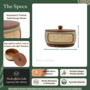 Brick Brown Jali Roti Box, Mango Wood image 7