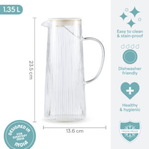 Breeze Glass Jug with Strainer in Lid image 3
