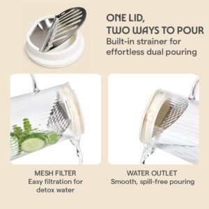 Breeze Glass Jug with Strainer in Lid image 4
