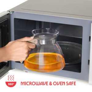 Voila Glass Carafe with Inbuilt Strainer Lid, Brown image 6