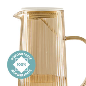 Breeze Amber Glass Jug with Strainer in Lid image 2