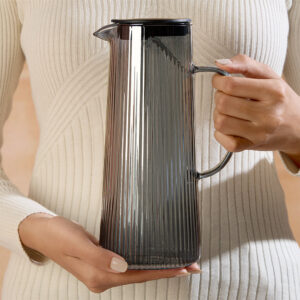 Breeze Grey Glass Jug with Strainer in Lid image 6