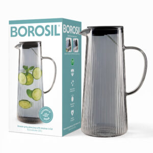 Breeze Grey Glass Jug with Strainer in Lid image 9