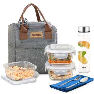 Borosil Pro Plus Glass Lunch Box W Glass Bottle Set image 2