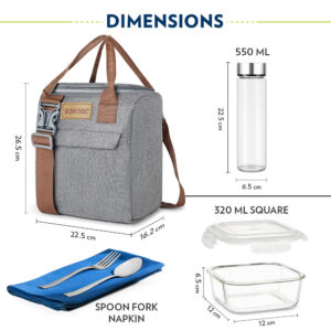 Borosil Pro Plus Glass Lunch Box W Glass Bottle Set image 3