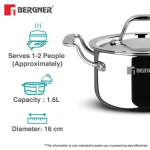 Argent Junior Chef TriPly Stainless Steel 16cm (1.6 L) Casserole image 3