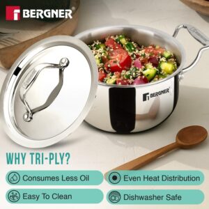 Argent Junior Chef TriPly Stainless Steel 16cm (1.6 L) Casserole image 5