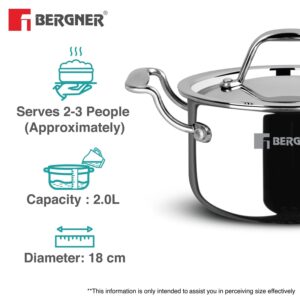 Argent Junior Chef Tri-Ply 18 cm Stainless Steel Casserole image 3