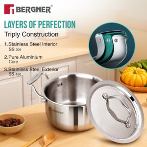 Argent Junior Chef Tri-Ply 18 cm Stainless Steel Casserole image 4