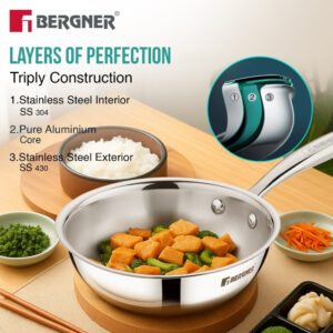 Argent Junior Chef TriPly Stainless Steel 18cm (1.3 L) Wok image 3