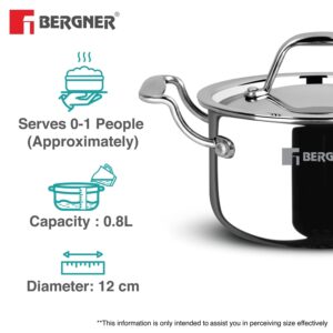 Argent Junior Chef TriPly Stainless Steel 12cm (800ml) Casserole image 3