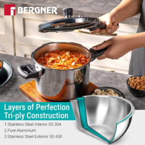 Argent Classic Triply Outer Lid Pressure Cooker 3.5L - Induction Bottom image 3