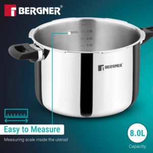 Argent Classic Triply Outer Lid Pressure Cooker 8.0L - Induction Bottom image 7