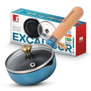 Excalibur Light Cast Iron 12cm / 200ml Tadkapan with Lid - Induction Bottom - Blue