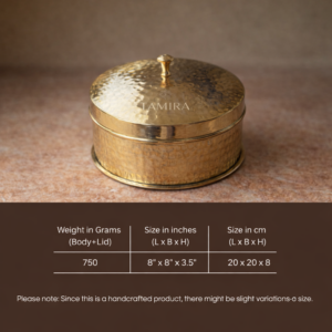 Tamira Pure Brass Roti Box / Chapati Box image 5