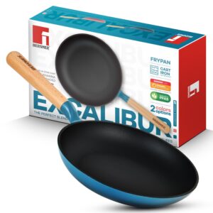 Excalibur Light Cast Iron Frypan 24cm - Induction Bottom - 20 cms, Blue