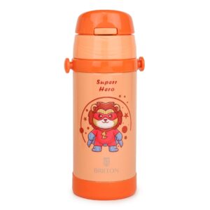 Briiton Bubble Kids Vacuum Insulated Water Bottle, 350ml - Orange