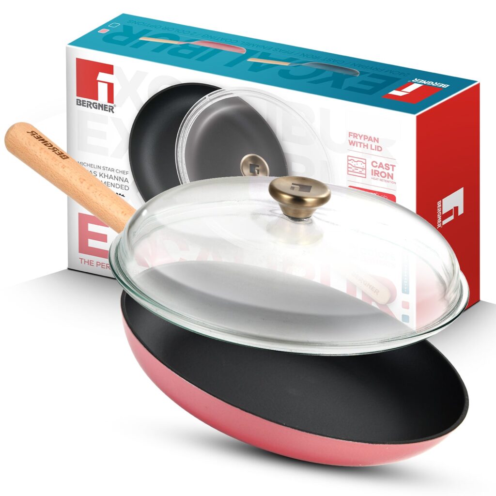 Excalibur Light Cast Iron Frypan with Lid 28cm - Induction Bottom