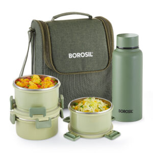 Glory Round Lunchbox with Stainless Steel Bottle, Green image 2