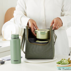 Glory Round Lunchbox with Stainless Steel Bottle, Green image 8