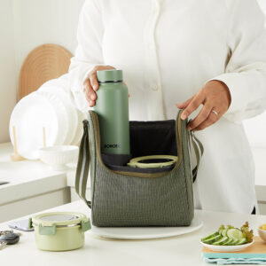 Glory Round Lunchbox with Stainless Steel Bottle, Green image 19