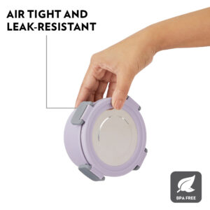 Glory Round Lunchbox with Stainless Steel Bottle, Lavender image 12