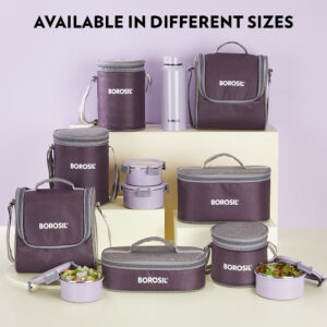 Glory Round Lunchbox with Stainless Steel Bottle, Lavender image 8