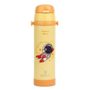 Briiton Ginger Kids Vacuum Insulated Water Bottle, 500ml - Yellow