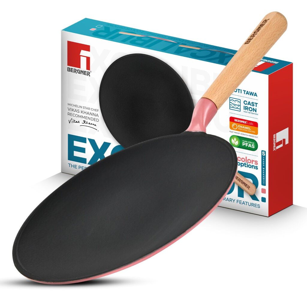 Excalibur Light Cast Iron Roti Tawa 26cm - Induction Bottom