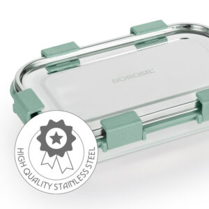 Slim Rectangular Stainless Steel Lunch Box, Green image 2