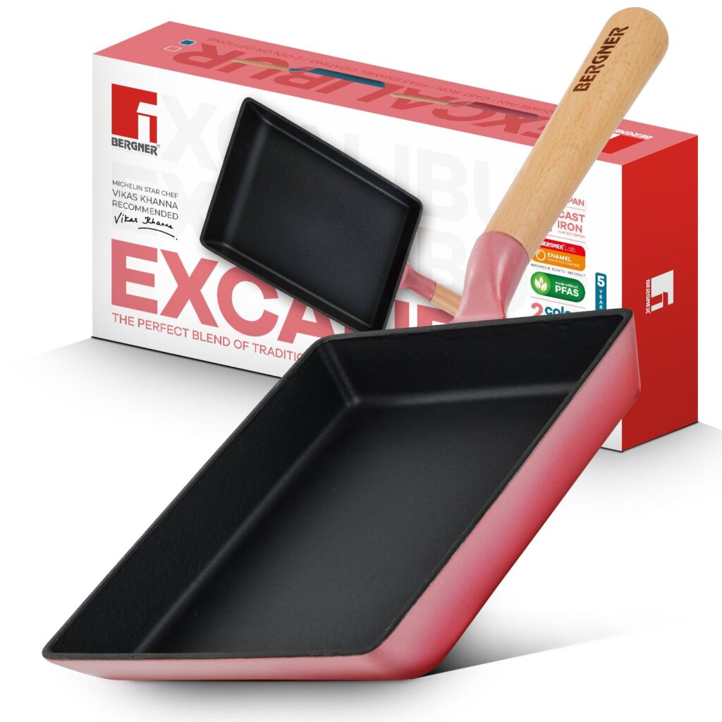 Excalibur Light Cast Iron 23x18cm Square Pan - Induction Bottom