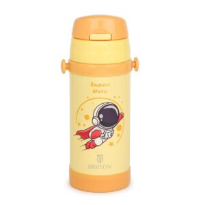 Briiton Bubble Kids Vacuum Insulated Water Bottle, 350ml - Yellow