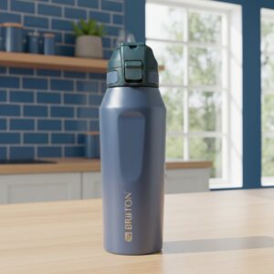 Briiton Titan Vacuum Insulated Steel Water Bottle, 1L - Light Blue