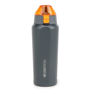 Briiton Tokyo Vacuum Insulated Steel Water Bottle, 650ml - Grey
