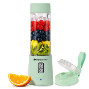 Twister Portable Blender, 500ml, Dual-rotation Stainless-steel Blades, For Crushing Ice, Smoothies, Shakes, Salad Dressings, For Backpacks/Office Bags, Type-c Charge, 1-Yr Warranty, Mint Green