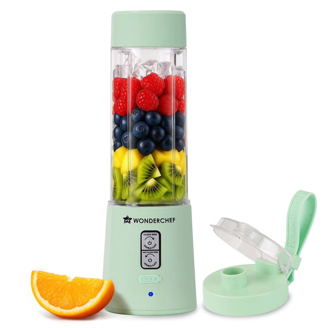 Wonderchef Twister Portable Blender | Dual-Rotation Blades, Type-C Fast Charging, Crushes Ice On-the-Go